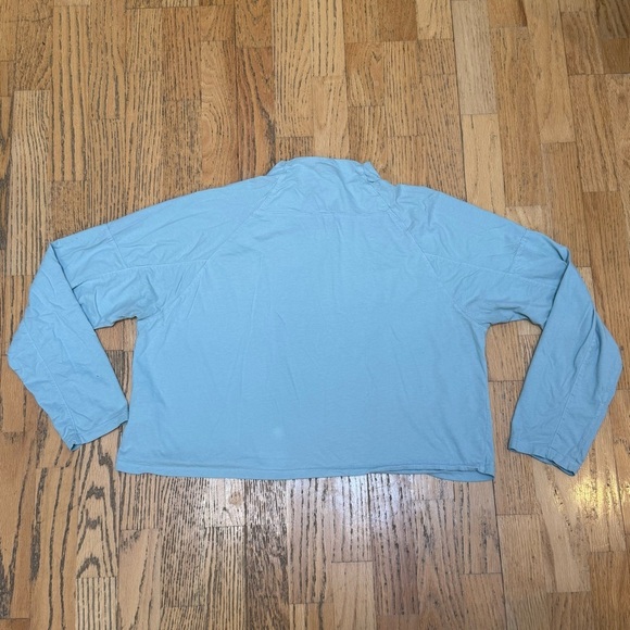 WE THE FREE PEOPLE Slouchy Oversized Light Blue Mock Neck Long Sleeve size Small - Picture 2 of 4